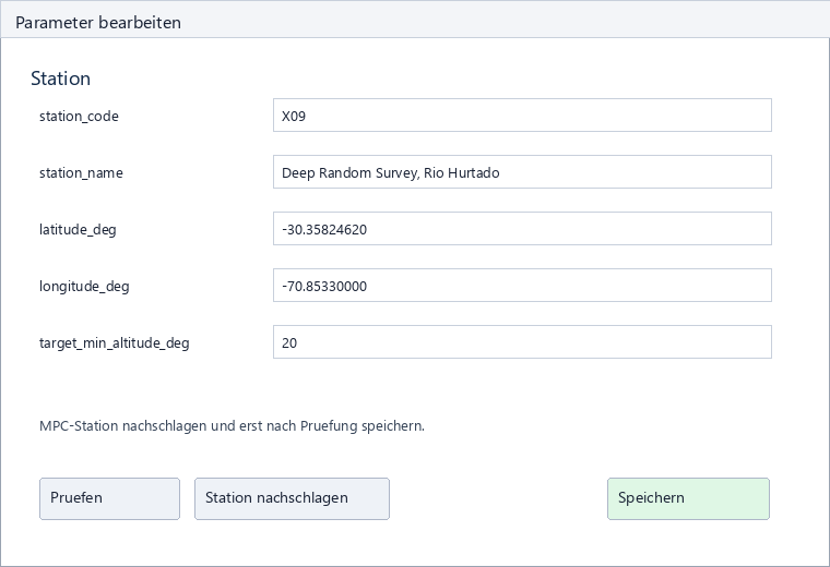 Parameter bearbeiten
