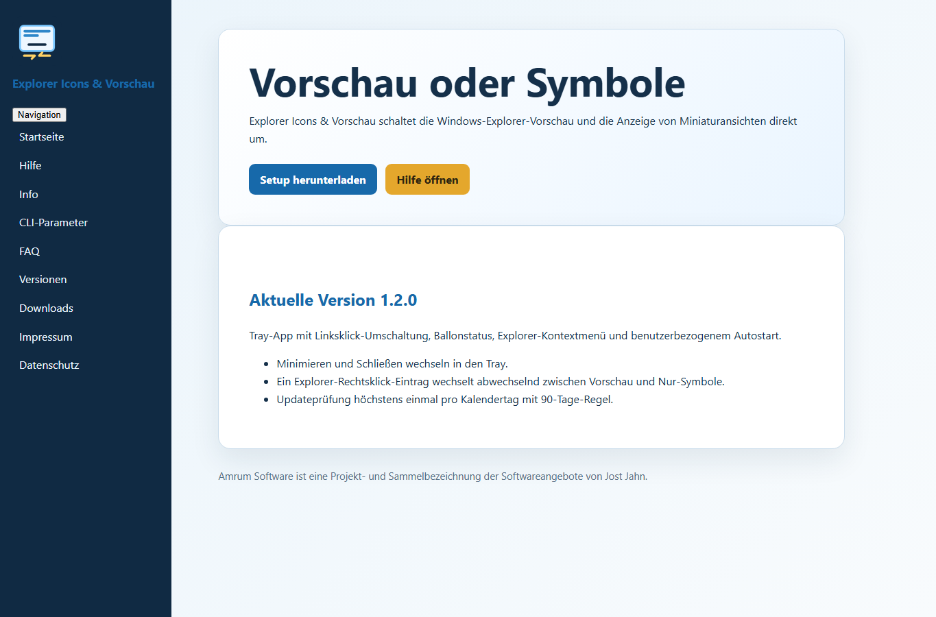 Screenshot: Explorer Icons & Vorschau