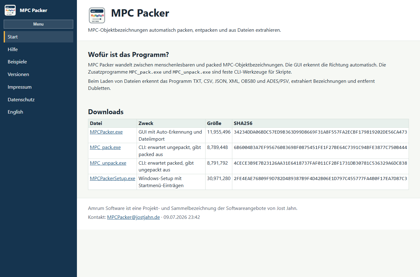 Screenshot: MPC Packer