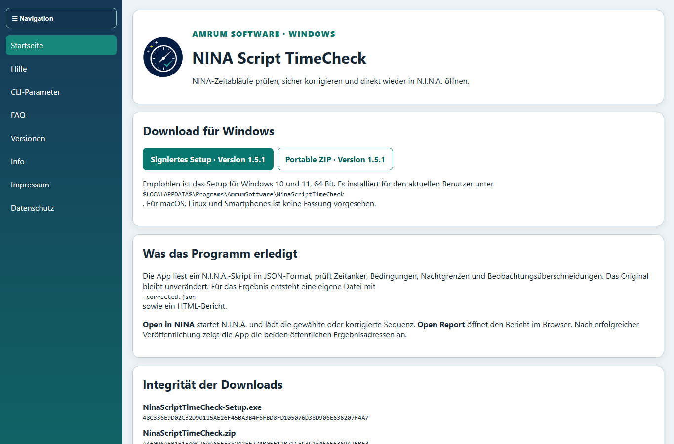Screenshot: NINA Script TimeCheck – NINA Script TimeCheck