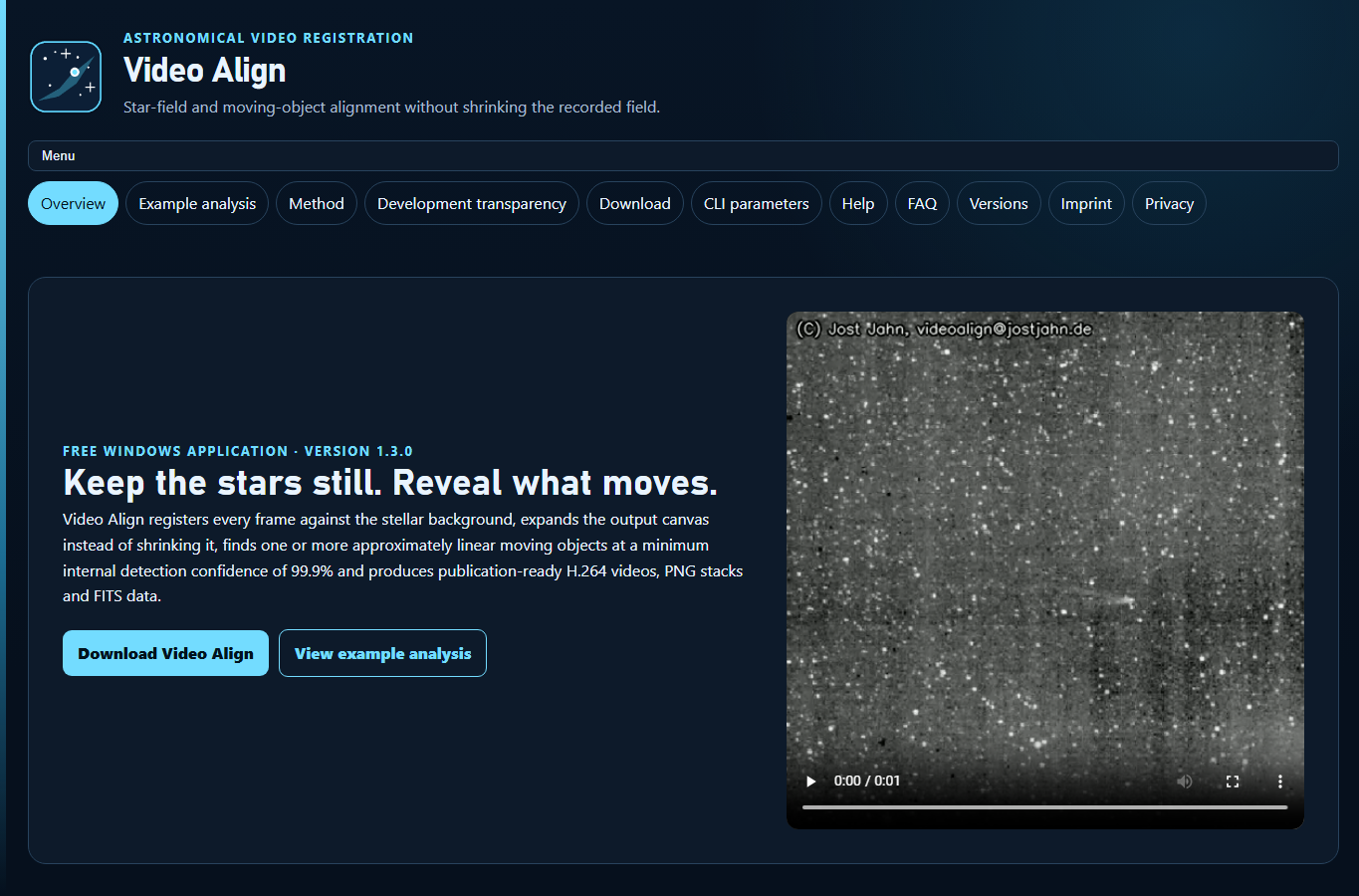 Screenshot: Overview · Video Align