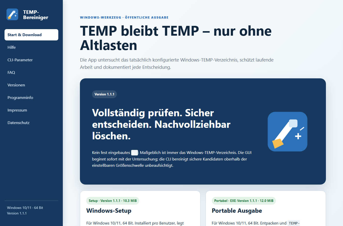 Screenshot: TEMP-Bereiniger
